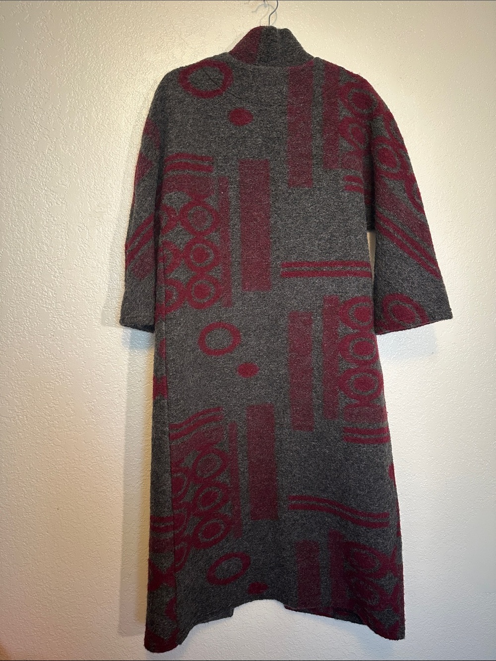 Marimekko SAMPLE Patterned Long Wool Dress Coat M - Picture 3 of 3